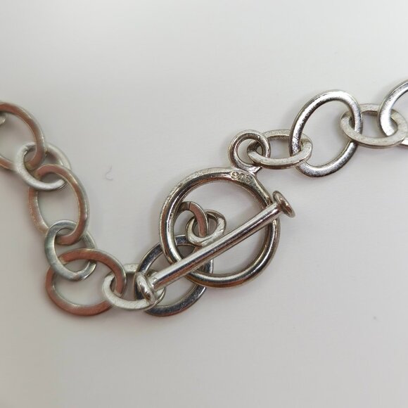 Vintage Womens Sterling Silver Chunky Chain Open Heart Pendant Necklace - Picture 6 of 6